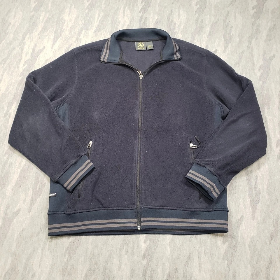 Chaqueta de bombardero Aigle para hombre XL azul con cremallera bolsillos de lana Polartec Foto 1 de 4