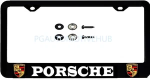 (ONE) License Plate Frame Stainless Steel Vinyl Lettering FOR porsche 1 - Foto 1 di 3