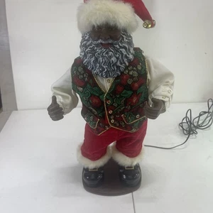 Vintage Rockin' Around Santa Claus Black African American Dancing Animated Works - Picture 1 of 8