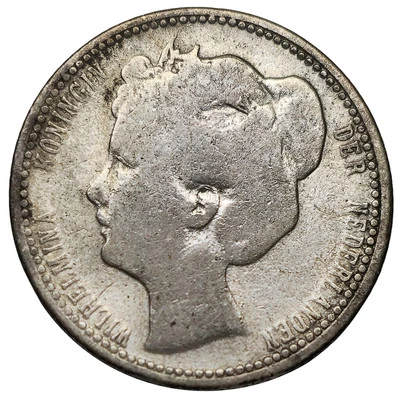 1903 Netherlands 25 Cents .640 Silver Coin Queen Wilhelmina # 1320 - Image 1 of 3