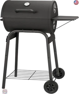 Barrel Charcoal Grill, Large Charcoal Grills with Side Shelf, Outdoor BBQ - Picture 1 of 7