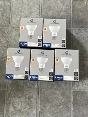 5 Green Creative Bulbs 6.5W LED PAR20 Dimmable, 120V -New - Image 1 of 4
