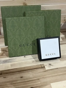Authentic Gucci Green Gift Box Lot Of 3 (10”x10”x.75” & 10”x10”x2”) + Black Box - Picture 1 of 12