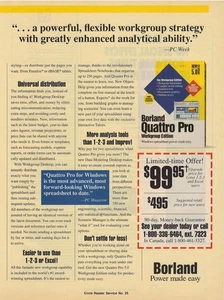 Borland Quattro Pro 1993 Vintage Print Ad Analytical Software u Original  - Picture 1 of 6