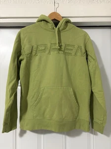 Supreme Set In Logo Hooded Sweatshirt Green Size M Men’s - Picture 1 of 11