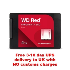 4Tb Western Digital WDS400T2R0A WD Red SA500 NAS SATA SSD 2.5”/7mm Cased 560MB/s - Afbeelding 1 van 4