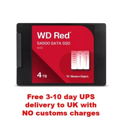 4Tb Western Digital WDS400T2R0A WD Red SA500 NAS SATA SSD 2.5”/7mm Cased 560MB/s
