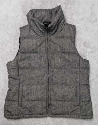 Old Navy Gray Black Tweed Herringbone Wool Blend Vest Womens Size XL - Image 1 of 4