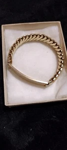 VTG Gold-Tone Stretch Bracelet Diamond Shape Style Textured Personalized SOPHIE - Picture 1 of 7