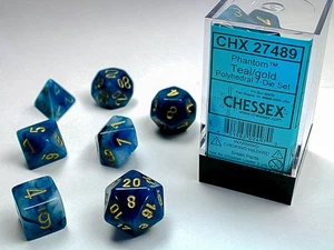 Poliedri Chessex: Phantom Teal/Gold - Foto 1 di 1