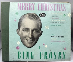 Vintage 1945 Bing Crosby Merry Christmas 78 RPM LP Decca A-550 1 Missing 3 Total - Bild 1 von 9