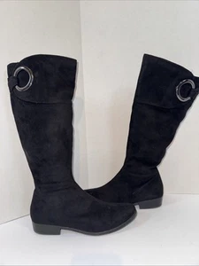 Naturalizer Women’s Boots Size US 8 Color Black Flats Faux Suede Zip Up - Picture 1 of 6