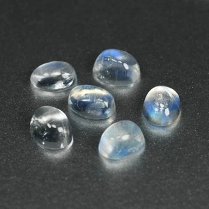 1.15 Ct [6 Pcs Lot] Perfect Oval 4 x 3 MM 100% Natural Blue Flashing MOON STONE - Bild 1 von 5