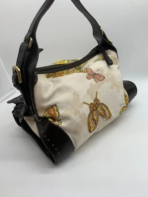 Karen Millen VTG 90s Y2K shoulder bag hand bag VGC studded butterfly canvas - Image 1 of 4