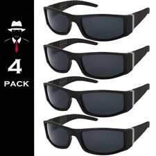 Mens Sunglasses OG Gangster Biker Style Locs Style 4 Pack Super Dark Lens