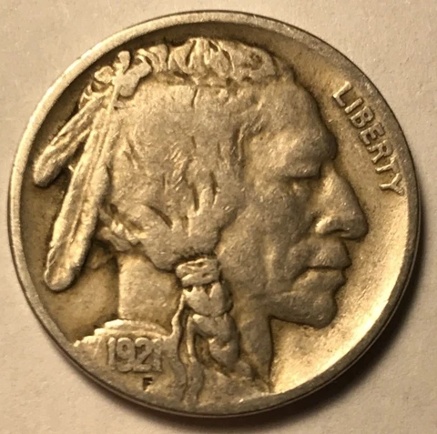 FINE 1921 Buffalo Nickel Nice Sharp Date FREE SHIPPING! Cover