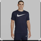 Neu mit Etikett Nike Herren 100 % Baumwolle T-Shirt marineblau Swoosh-Logo Größe XXL