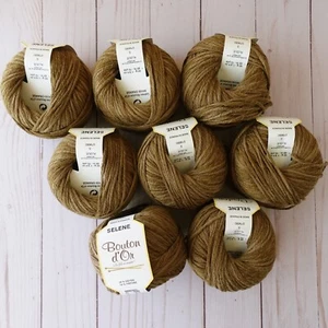 Bouton d'Or Selene yarn ~ Lot of 8 ~ 5 Algue ~ Cotton & Viscose ~ Aran Weight - Picture 1 of 5