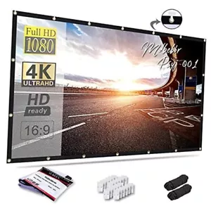 120 inch Projector Screen 16:9 Foldable Anti-Crease Portable Projector Movies - Picture 1 of 8