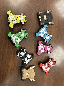 Croc Jibbitz Silicon ~ lot of 8 #243 Cows - Picture 1 of 1