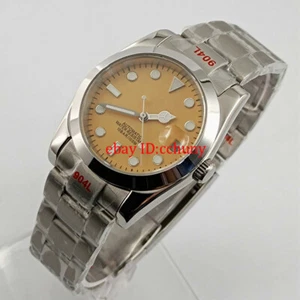 Correa de reloj automática con esfera estéril amarilla vidrio zafiro NH35 NH35A esfera estéril de 39 mm - Imagen 1 de 6