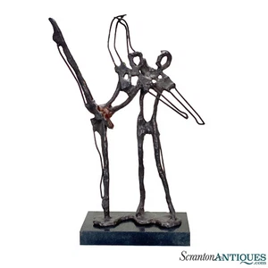 Vintage Brutalist Abstract Copper Metal Ballet Dancer Art Sculpture - Picture 1 of 9