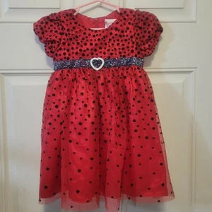 Vestido Nanette Niña Niño Rojo Negro Lunares 2T Vacaciones Pascua - Imagen 1 de 7