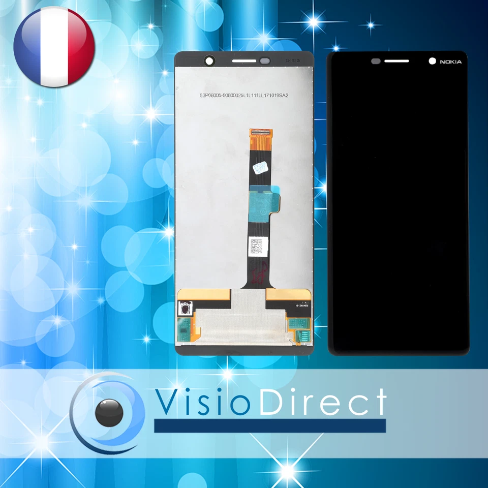 VISIODIRECT Vitre Tactile + Ecran LCD pour telephone Nokia 7 plus 6" noir / cuivre
