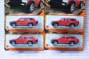 2024 Matchbox LOT OF 4 red 1985 NISSAN PATHFINDER new model FREE SHIP 54/100 - Picture 1 of 9