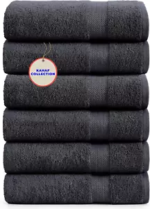 100% Cotton Bath Towels, 24X48 Pack of 6 Towels, Quick Dry, Highly Absorbent, So - Picture 1 of 12
