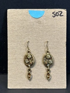 Patricia Locke Multicolor Crystal Gold Tone Dangle Drop Earrings 502 NWOT - Picture 1 of 6