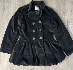 Justice Coat/ Jacket Girls Size 14 Velvet Black Double Breasted - Picture 1 of 19