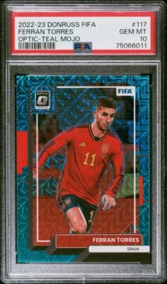 PSA 10 POP 1 Terran Torres 2022-23 FIFA Optic Teal Mojo 19/49 Spain Barcelona FC - Image 1 of 4