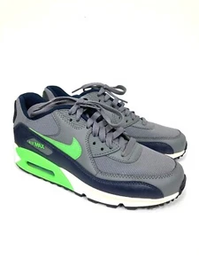 Nike Air Max 90 Sneakers Shoes, Big Kids 724824-013, Cool Grey Voltage Green - Picture 1 of 8