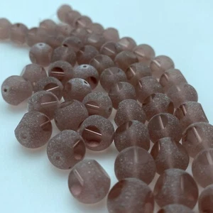 Light Purple Frosted Round Table Cut Czech Glass Beads (12mm) (SCG137) - Picture 1 of 9