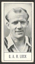 CRICKET TRADE CARD Barratt & Co 1957 Test Cricketers Series B G A R LOCK