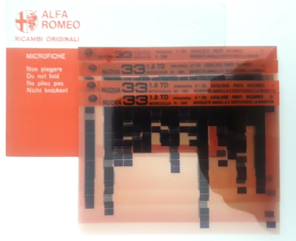 Alfa Romeo Nuova 33 1.8 TD Microfiche Catalogo parti di ricambio meccanica - Immagine 1 di 1