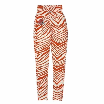 Zubaz Cleveland Browns Leggings Mujer XS Pantalones Naranja Blanco Estampado Animal Foto 1 de 4
