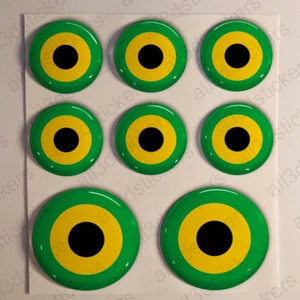 Jamaica Air Force Stickers Roundel Cockade 3D Adhesive Flag Resin Domed - Picture 1 of 1