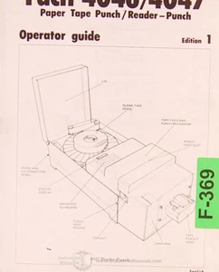 Facit 4046 and 4047, Paper Punch Reader Operations Manual - Picture 1 of 1
