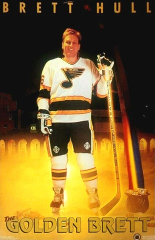 Brett Hull GOLDEN BRETT St. Louis Blues Vintage 1991 NHL Hockey 23x35 POSTER Cover