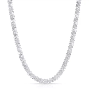 Massive 925 Sterling Silber Diamantschliff Margarita Funkelnde Stein Kette Halskette 3mm - Bild 1 von 6