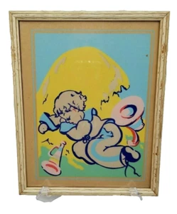 Arte de pared infantil vintage 1943 *imagen mágica* brilla en la oscuridad "bebé dormido" - Imagen 1 de 4