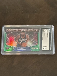2020-21 Panini Zion Williamson Sophomore Stars Green Prizm #3 CGC GEM MT 10 - Picture 1 of 3
