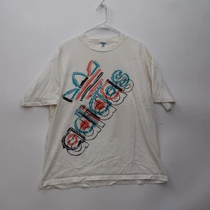 Vintage 90s Adidas Trefoil L White Shirt Made In USA - Distressed Single Stitch - Bild 1 von 6