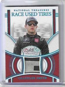 2024 NATIONAL TREASURES RACING CHANDLER SMITH RACE USED TIRE PATCH PLATINUM 1/1 - Picture 1 of 2