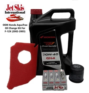 OEM Honda Aquatrax F-12X (2002-2003) Oil Change Kit W/ Spark Plugs + Air Filter - Bild 1 von 6