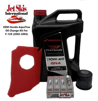 Kit de cambio de aceite OEM Honda Aquatrax F-12X (2002-2003) con bujías + filtro de aire Foto 1 de 4