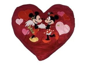 Almohada Disney Grande Roja en Forma de Corazón Mickey Minnie San Valentín Amor Cupido 20" - Imagen 1 de 15