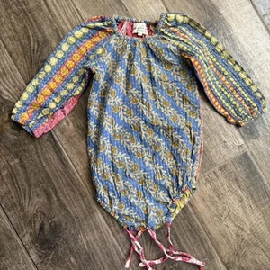 Kantha Bae Vintage Cotton Kantha Floral Geo Baby LS Romper,Multi,L (NWOT) - Picture 1 of 10